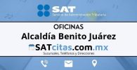 sucursales sat Alcaldía Benito Juárez telefonos horarios y direcciones