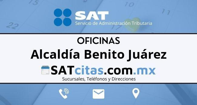 sucursales sat Alcaldía Benito Juárez direcciones telefonos y horarios