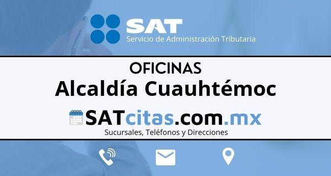 Oficinas sat Alcaldía Cuauhtémoc direcciones telefonos y horarios