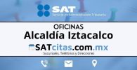 sucursales sat Alcaldía Iztacalco telefonos horarios y direcciones