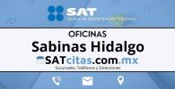 sucursales sat Sabinas Hidalgo direcciones telefonos y horarios